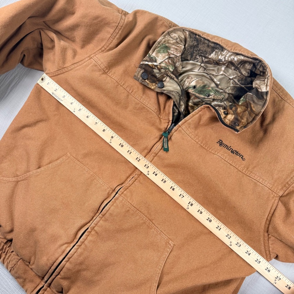 Y2k Remington Mens XL Reversible‎ Jacket Brown Duck Canvas Realtree Camo Hunting - Picture 6 of 9